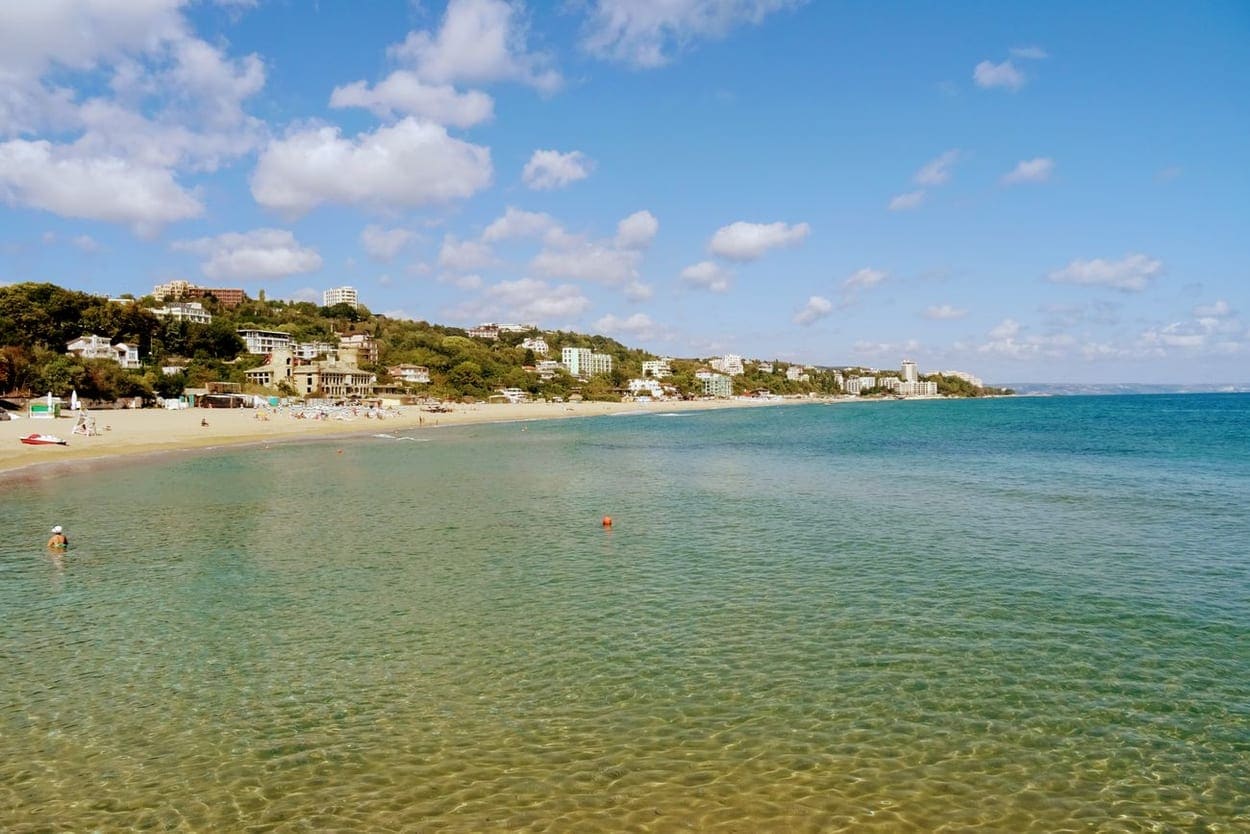The sandy beach and Black Sea at Varna